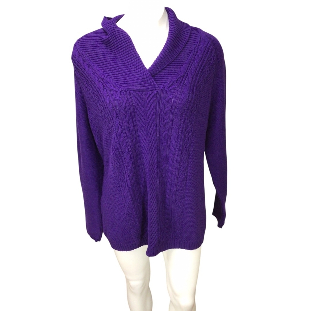Coldwater Creek Purple Knit Sweater Size 1X EUC
